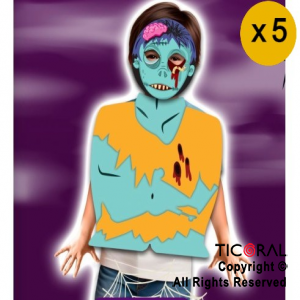 SET ECO ZOMBIE (PECHERA-CARETA) DE CARTON x 5